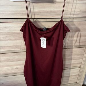 Windsor Burgundy Spaghetti Strap Slip Dress